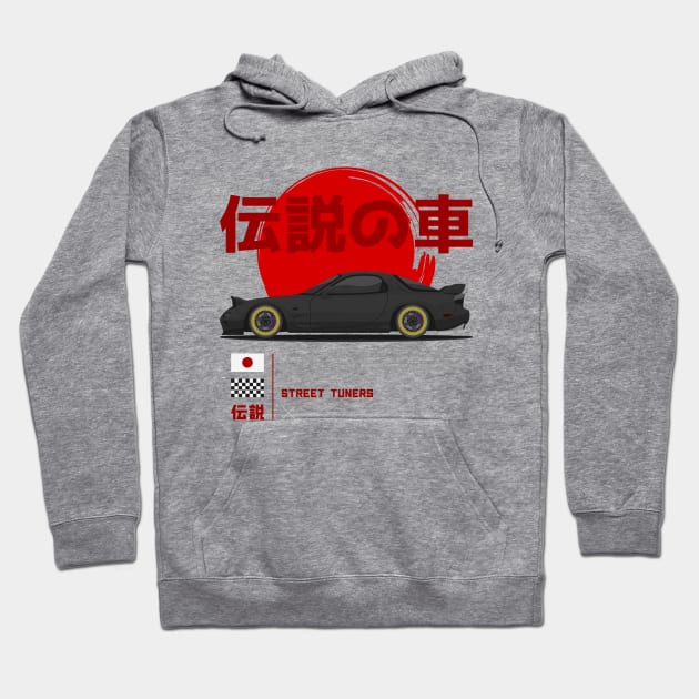 Street Tuners Black FD3s RX7 JDM Hoodie by GoldenTuners